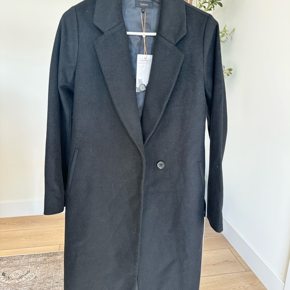 NWT Women’s Small Quince Italian Wool Classic Single Breasted Coat